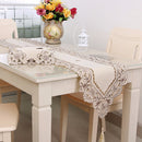 Rectangle Flower Table Runner Tablecloth With Tassel Wedding Party Festival Decor Mat