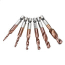 Drillpro 6pcs M3-M10 Combination Drill Tap Bit Set HSS 6542 AlTiN Coated Deburr Countersink Drill Bits