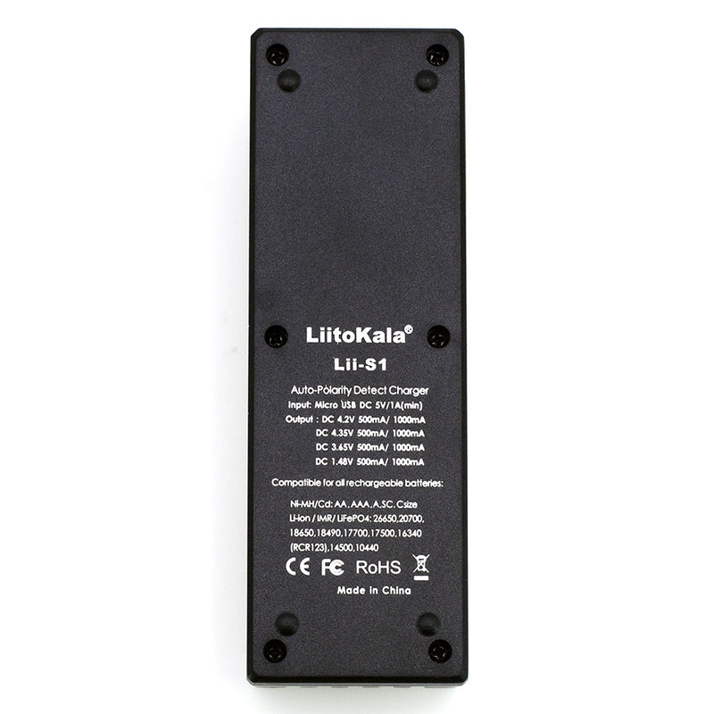 LiitoKala Lii-S1 Intelligent LCD Display USB Battery Charger for 18650 26650 14500 21700 Battery