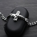 Religious Titanium Steel Men's Titanium Steel Jesus Cross Bracelet