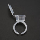 Plastic Transparent Tattoo Ring Cup With Cover Easy To Clean Install Embroidery Ink Material