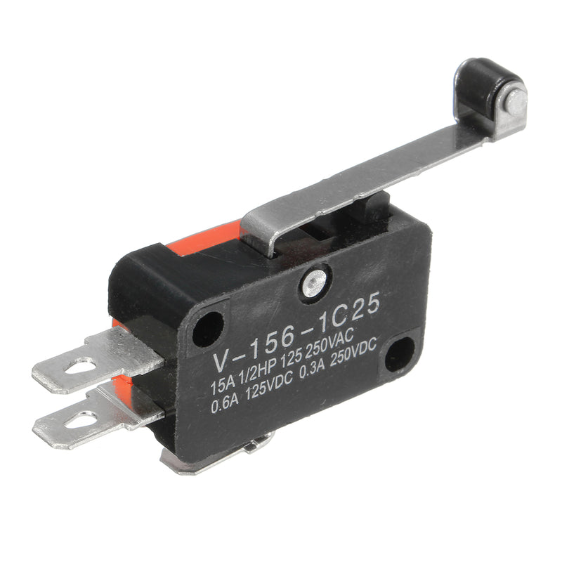 10pcs Micro 3Pins Limit Long Roller Lever Contact Toggle Switch SPDT AC125~250V 15A