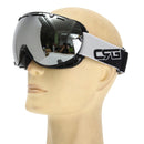 Universal Ski Goggles Dual Lens Mirror Snowboard Outdoor Sports Glasses Windproof Anti-UV Silver
