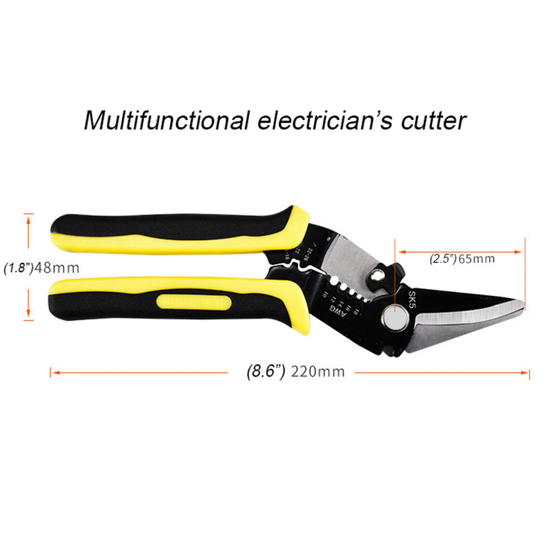 Cable Wire Stripper Cutter Hand Crimper Multifunctional Terminal Stripping Tool Pliers Tool