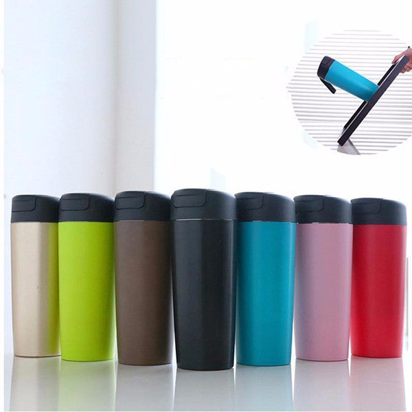 500ML Creative Vacuum Insulation Cup With Magic Sucker Push Not Pour Stainless Steel Water Bottle