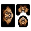 Honana 4PCS Bathroom Waterproof Shower Curtain Pedestal Rug Lid Toilet Cover Bath Mat Bathroom Decoration