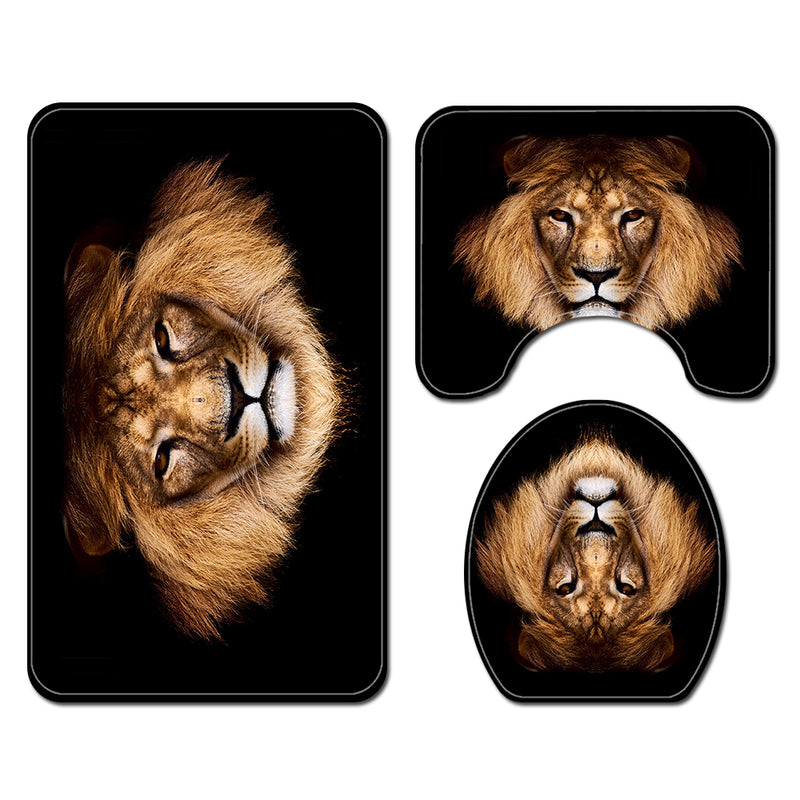 Honana 4PCS Bathroom Waterproof Shower Curtain Pedestal Rug Lid Toilet Cover Bath Mat Bathroom Decoration