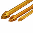 3pcs Hex Ti Porcelain Spear Head Ceramic Tile Glass Marble Drill Bits Set 6 8 10mm