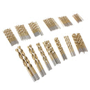 99pcs 1.5mm - 10mm Titanium Coated High Speed Steel Drill Bit Set Manual Twist Drill Bits