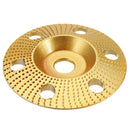 Drillpro 100mm Tungsten Carbide See Through Wood Shaping Disc Bevel Carving Disc with Hole 16mm Bore Sanding Grinder Wheel for 100 115 Angle Grinder