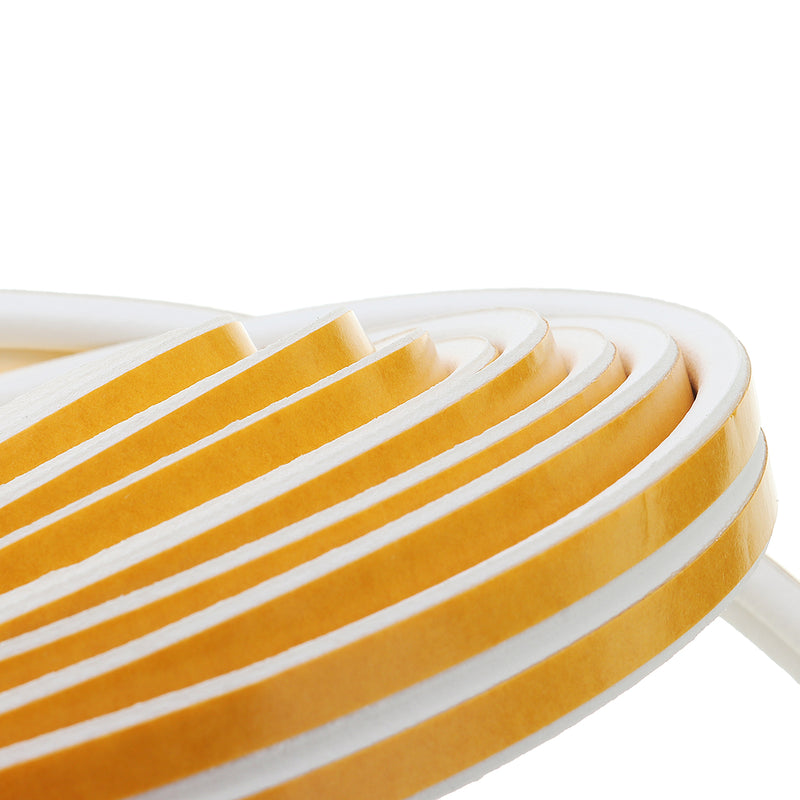 10M Self-adhesive D-Type Seal Strip Soundproof Doors Windows Weather Foam Adhesive Tape Decorations