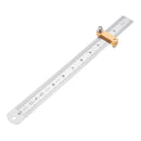 Woodworking Metric and Inch Parallel Line Scribe Ruler Positioning Measuring Ruler 300mm Precision Marking T-Ruler Woodworking Tool