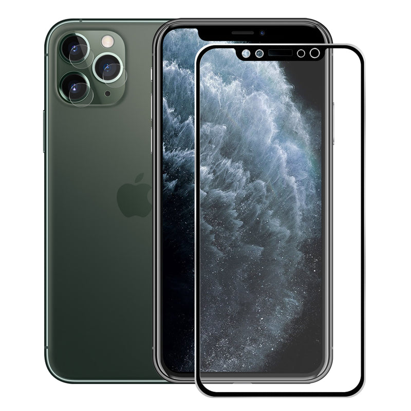 Enkay 0.2mm 3D Titanium Curved Edge Tempered Glass Screen Protector + Rear Camera Lens Protector For iPhone 11 Pro 5.8 Inch