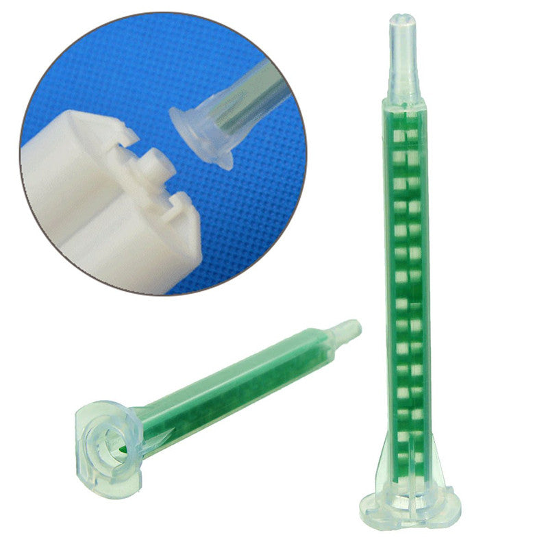 50pcs F6-16 Green AB Glue Mixing Tube Static Mouth Section 16 Nozzles