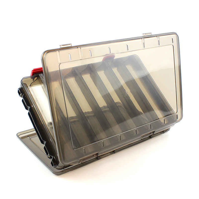ZANLURE 14 Compartments Brown Double Sided Lattice Fishing Lure Hook Tackle Storage Case Fishing Box