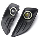 Front Bumper Fog Lamp COB Angel Eyes Daytime Running Lights with Wiring Harness Kit for Ford Fiesta 2013-2016
