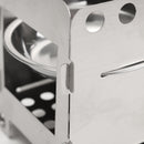 Outdoor Camping Wood Stove Picnic BBQ Cooking Furnace Wind Shield With Plate Cookware Utensil