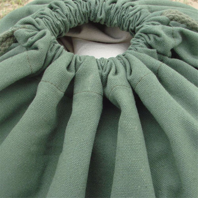 Canvas Drawstring Large Bag Pouch Clothes Dark Green Storage Home Laundry Pack