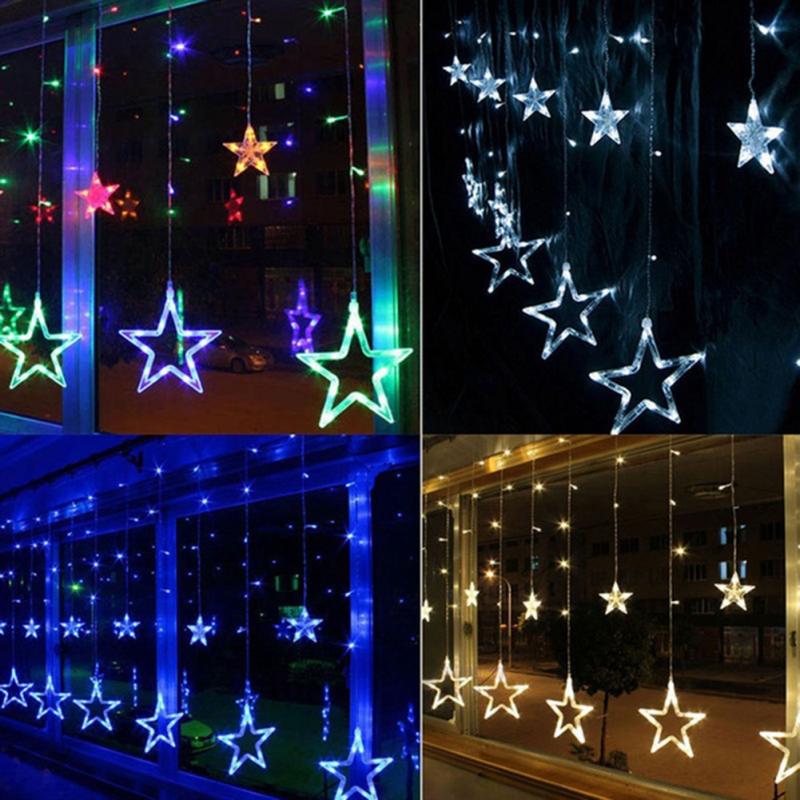 KCASA 2.5M 110-220V LED Star String Lights LED Fairy Light for Festival Christmas Curtain Decoration
