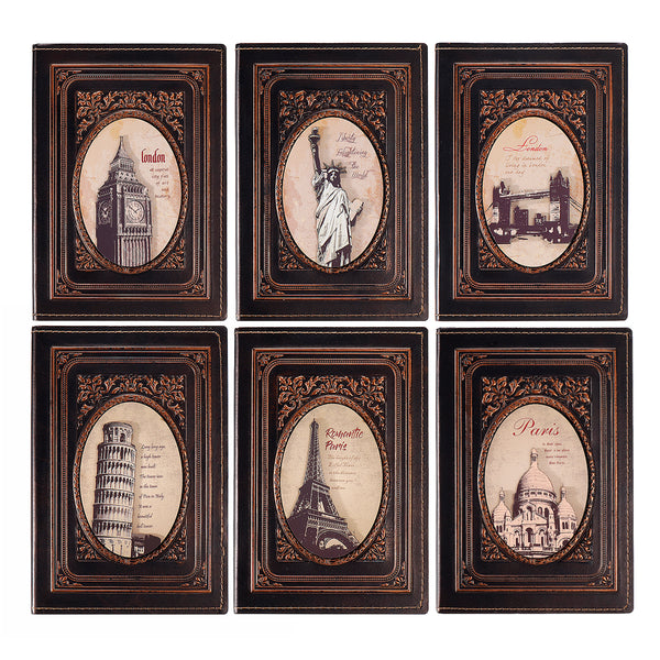 7 Styles Vintage Diary Notebook Embossed Retro Leather Travel Journal with Bookmark Tape