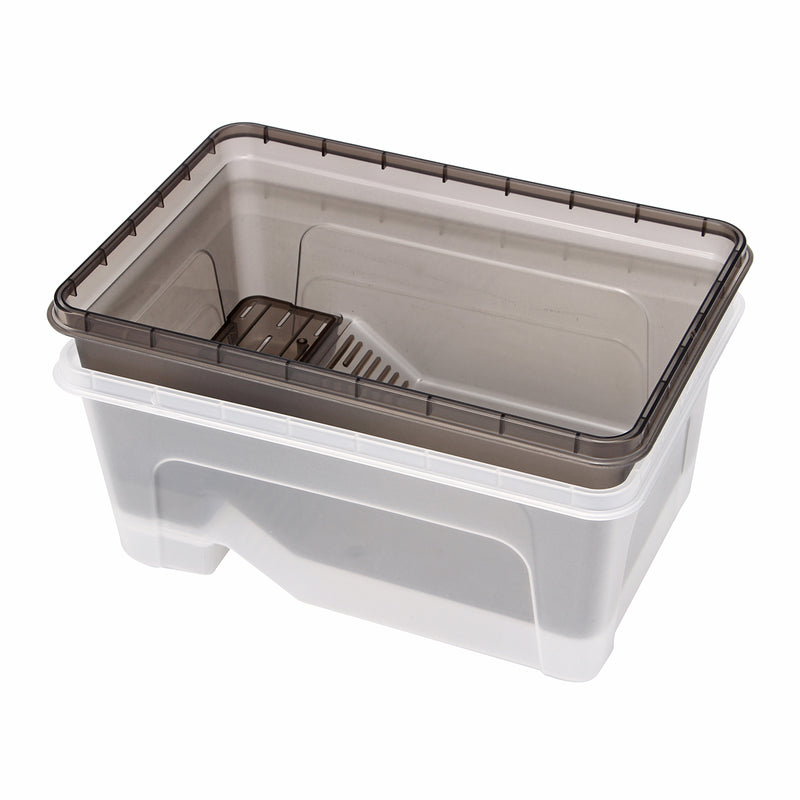 S/M/L Reptile Turtle Plastic Clear Breeding Feeding Box Aquarium Tank Platform Fish Feeder