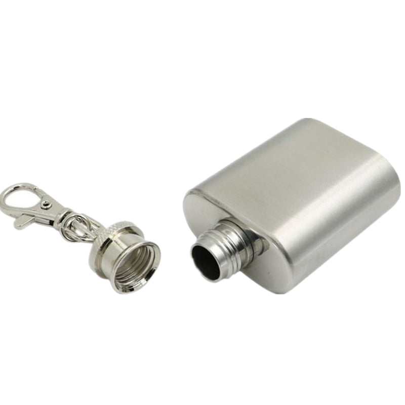 1oz Mini Pocket Stainless Steel Wine Bottle Whiskey Liquor Hip Flask Screw Cap Keychain Wine Flagon