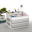 Double-deck Desktop Comestics Makeup Storage Drawer Box Saving Space Desktop Organizer