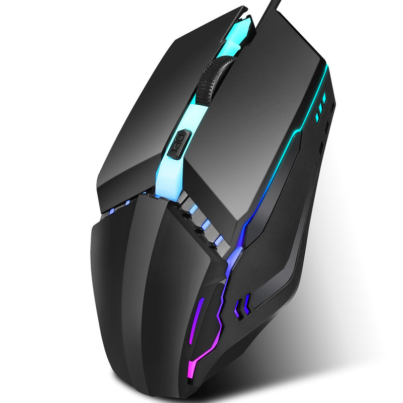 S200 1600 DPI Adjustable USB 2.0 Wried RGB Backlit Optical Gaming Mouse for PC Latop