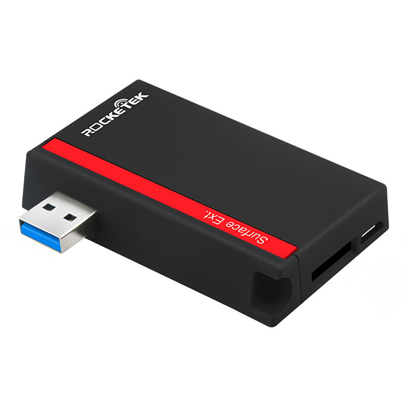 Rocketek SUR-U3 USB 3.0 to 2-Port USB 3.0 TF SD Card Reader Hub with Micro USB Power Port for Surface Pro