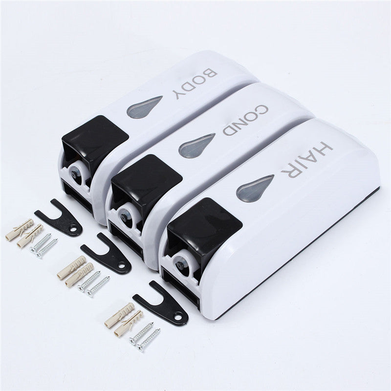 3x 350mL Wall Mounted Bathroom Soap Dispenser Shower Body Lotion Shampoo Liquid Storage Bottle