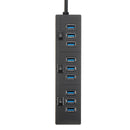 ELE 10 Port USB 3.0 USB HUB Data Hub with Power Adapter Powered High Speed Splitter Extender AC Adapter w/ Cable