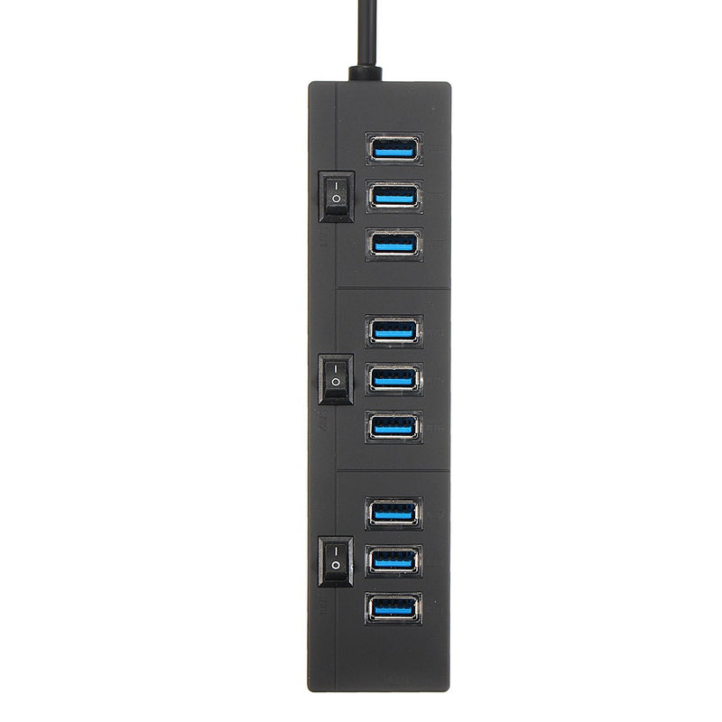 ELE 10 Port USB 3.0 USB HUB Data Hub with Power Adapter Powered High Speed Splitter Extender AC Adapter w/ Cable