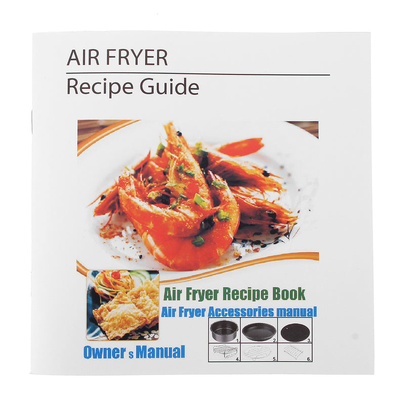 Stainless Steel Air Fryer Baking Tray BBQ Grill Rack w/ Skewers Brush for Cooking Grilling Drying