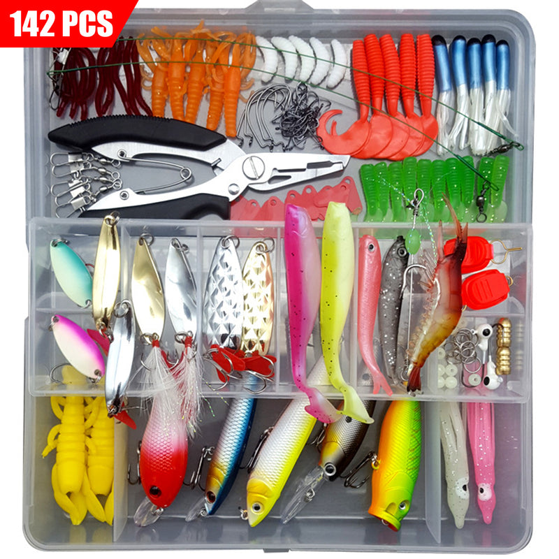 ZANLURE 33-142 Pcs Fishing Lure Tackles Kit Lures Baits Set Fishing Hooks