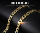 18K Gold Men's Twisted Sheet Plating Thick Single Chain Necklace
