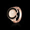 Trendy Rose Gold Engagement Ring Circle Shape Opal Ring Cothing Accessories