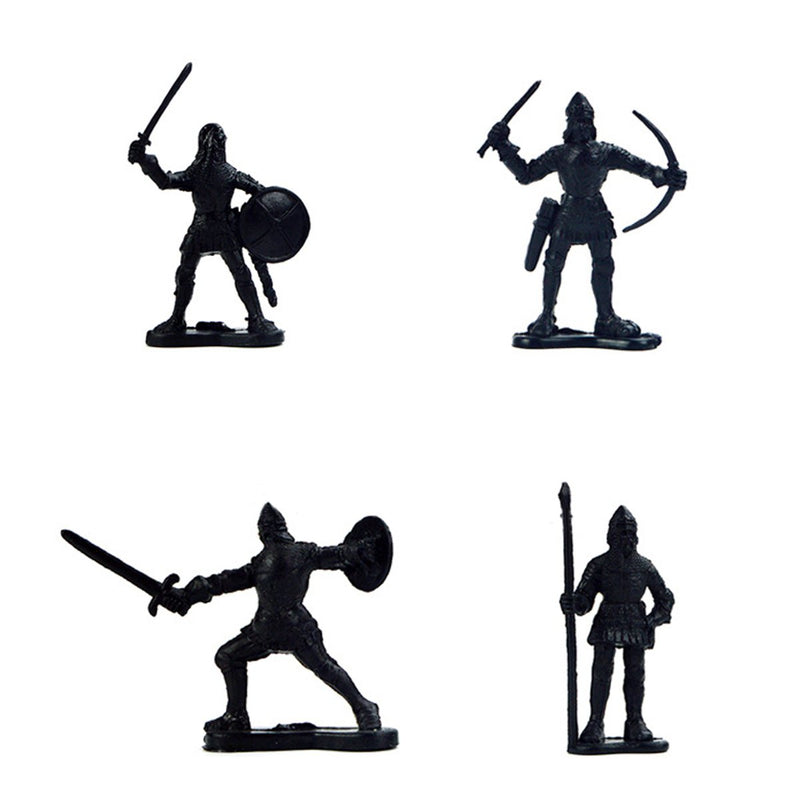 60 Pcs Set Medieval Military Knights Warriors Kids Toy Soldiers Figure Model Decorations