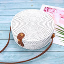 3L Women Straw Bag Beach Rattan Woven Round Shoulder Bag Crossbody Handbag Tote Outdoor Travel