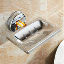 Chrome Plated Classic Bathroom Shower Sink Soap Dish Holder Basket Suction Cup