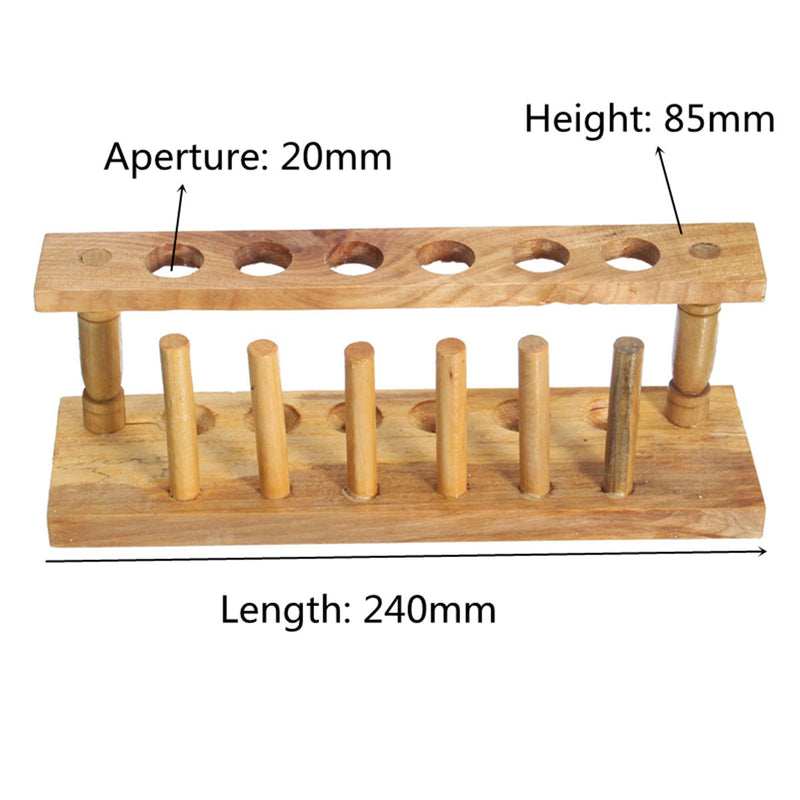 Test Tube Stand Wooden 6 Hole With Drying Rack Lab Equipment Burette Stand