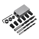 Drillpro Grey Pocket Hole Jig with Dowel Drill Set Woodworking Joint Tool Woodworking Guide Locator