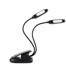 7 LED USB Rechargeable Eye-Care Warm Book Light Clip On Dimmable Table Lamp For Music Stand Night Reading Piano Power Indicator