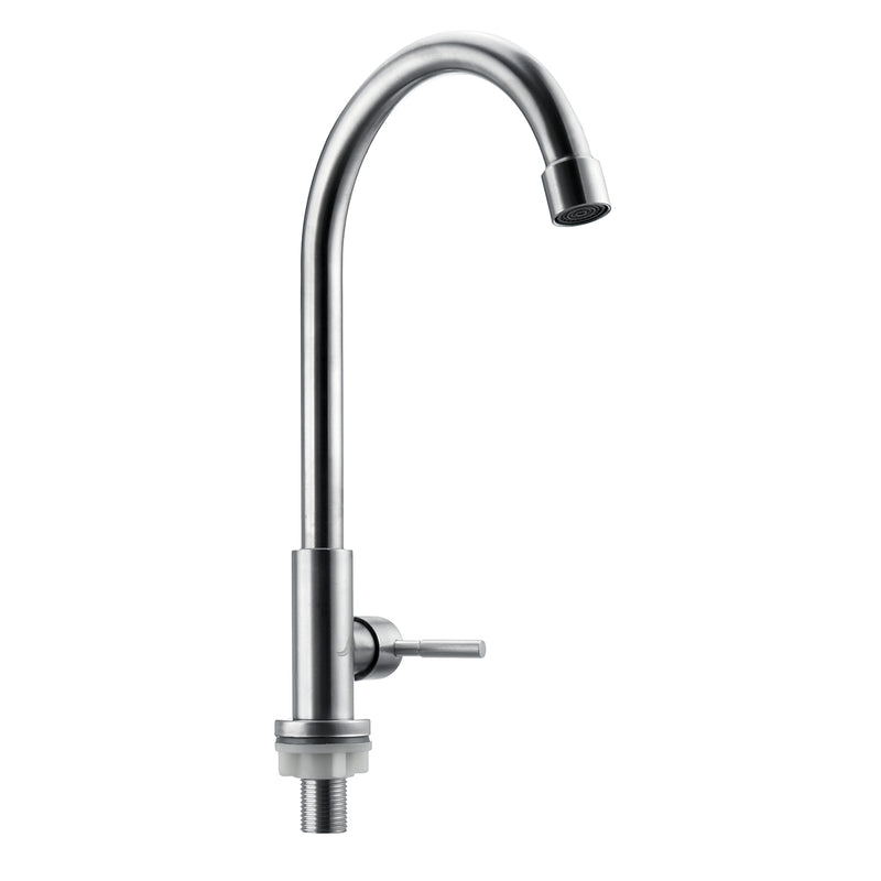32x13.5cm Stainless Steel Kitchen Sink Faucet Single Lever Cold Water Tap Silver Faucet
