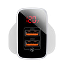 Baseus Mirror Lake Dual USB QC Digital Display Quick UK Charger for iPhone 11 Pro XR X