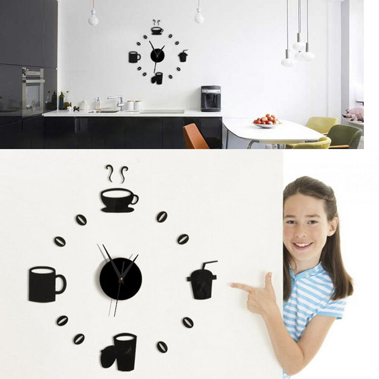 Honana DX-X3 Creative 3D Acrylic Mirror Wall Sticker Quartz Clocks Watch Large Home Decor