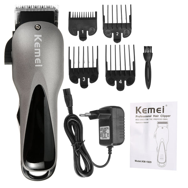 KEMEI KM-1929 LCD Display Baldheaded Hair Clipper Trimmer High Power Rechargeable Electric Haircut Cutter Machine
