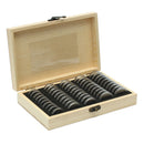 Wood Coins Display Storage Box for Slab Certified Coin With 50Pcs Capsules