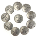 10Pcs RounD-shape Carve Words Pendants DIY Jewelry Accessories