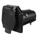 7Way Round Trailer Connector 7 Poles Female RV Light Plug Connector Black 6-24v
