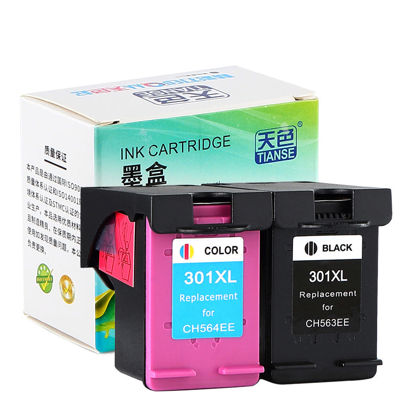 TIANSE 1 PC Replacement Ink Cartridge 301XL Printer Ink for HP 301 HP301 XL for HP Deskjet 1050 2050 2050s 2510 2540 3050 Envy 4500 4502 4504